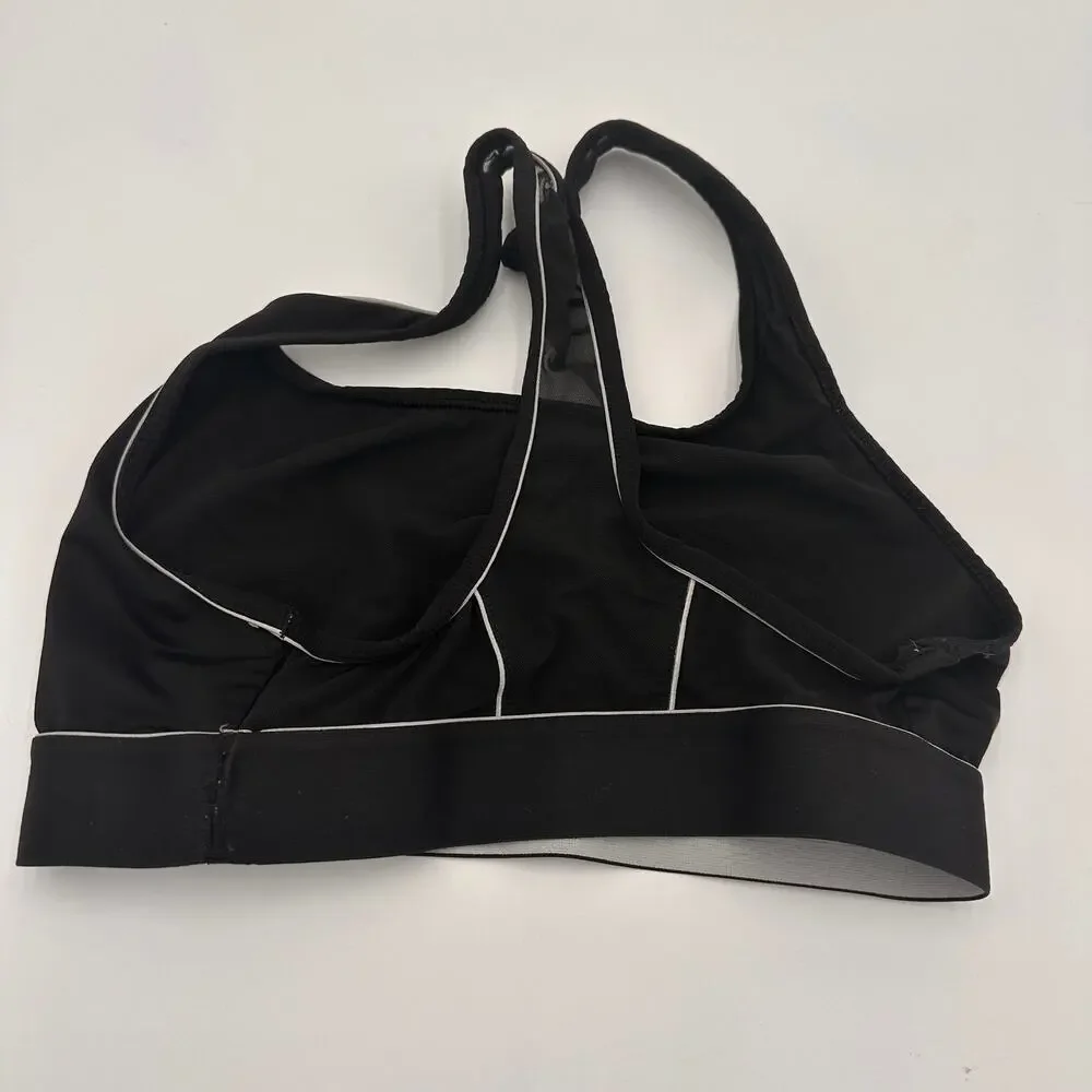 Victoria’s Secret Black & White Racerback Mesh Back Sports Bra